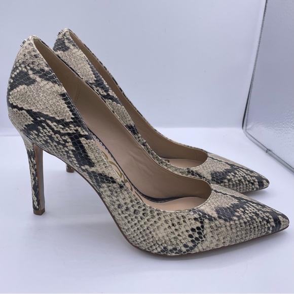 SAM EDELMAN leather pointed toe animal print pump heels Size 8.5 - Picture 2 of 11